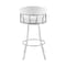 Armen Living Palmdale 30" Swivel White Faux Leather and Silver Metal Bar Stool 795044878165 - alternate 9